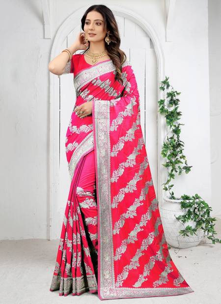 Gajari Colour Vedika New Designer Wedding Wear Stylish Heavy Silk Jari Embroidered Saree Collection 5803